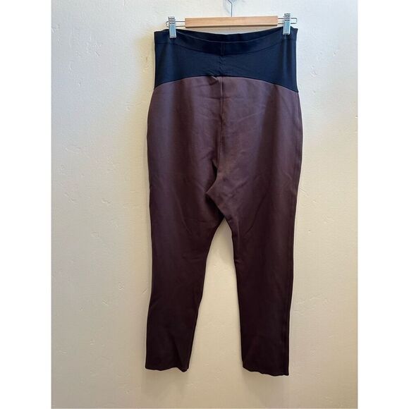 Old Navy Chocolate Brown Kick Flare Pull On Maternity Pants With Bellyband Size - Picture 4 of 5